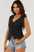 Solid Color Button Up V Neck Suit Vest